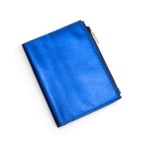 Sobre de piel METÁLICO AZUL  B6