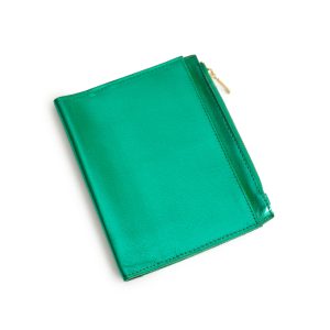 Sobre de piel METÁLICO VERDE   B6
