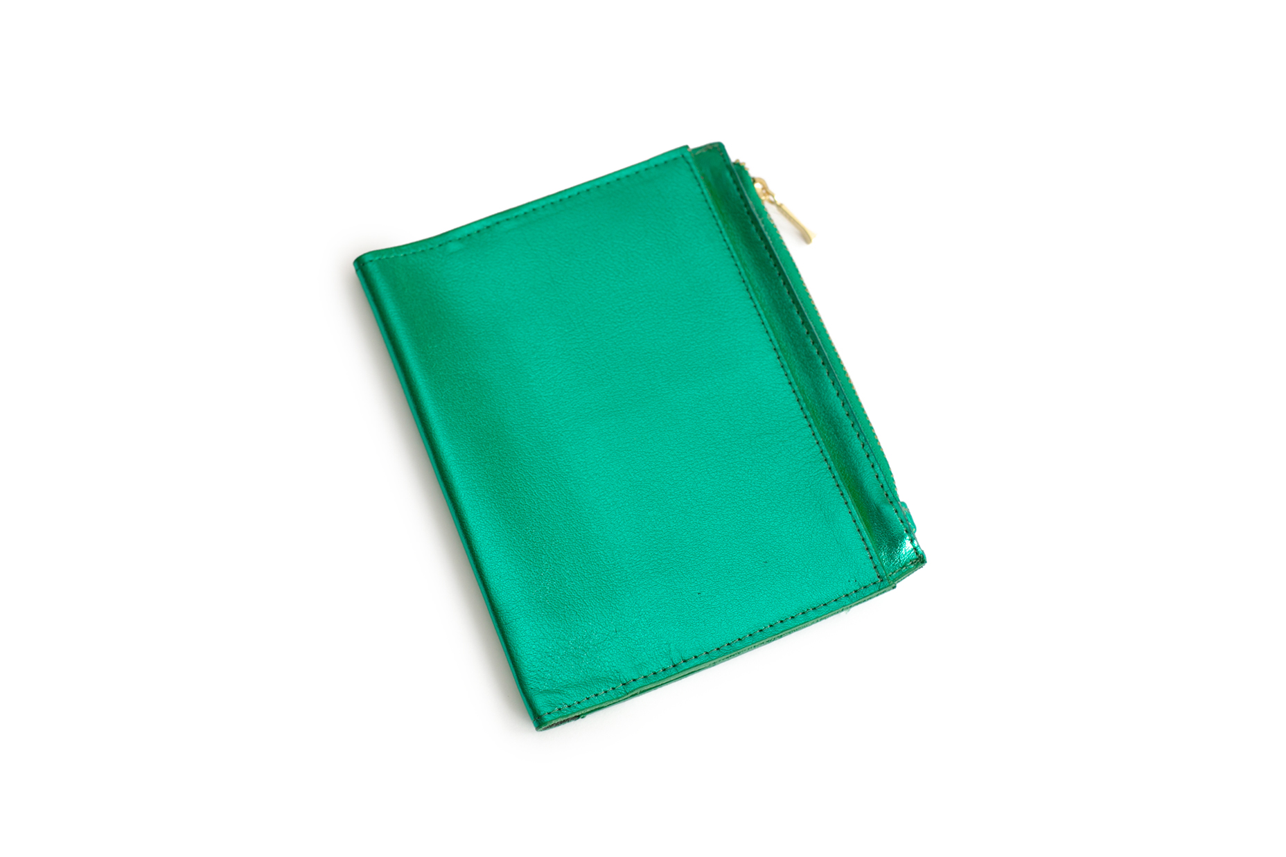 Sobre de piel METÁLICO VERDE B6