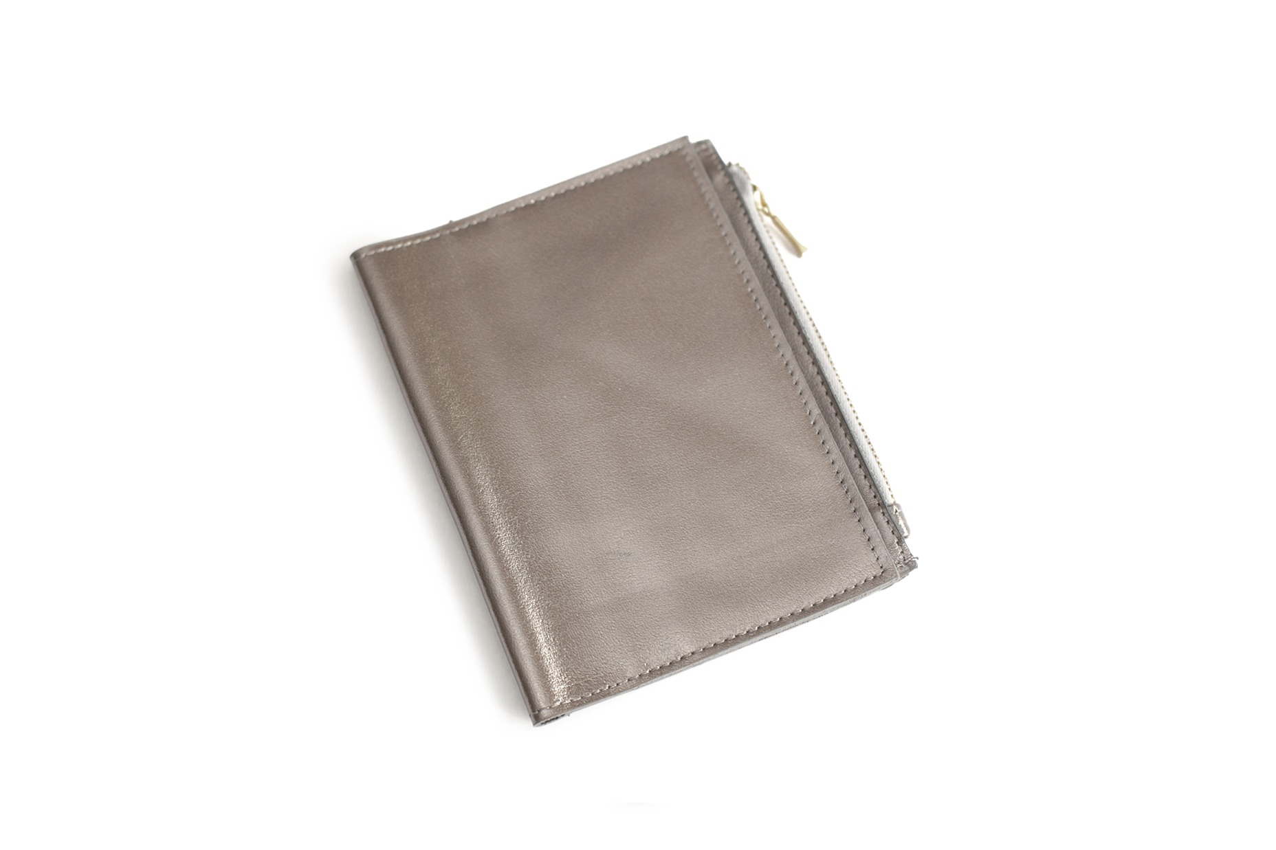 Sobre de piel METÁLICO PEWTER B6