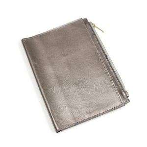 Sobre de piel METÁLICO PEWTER   A5